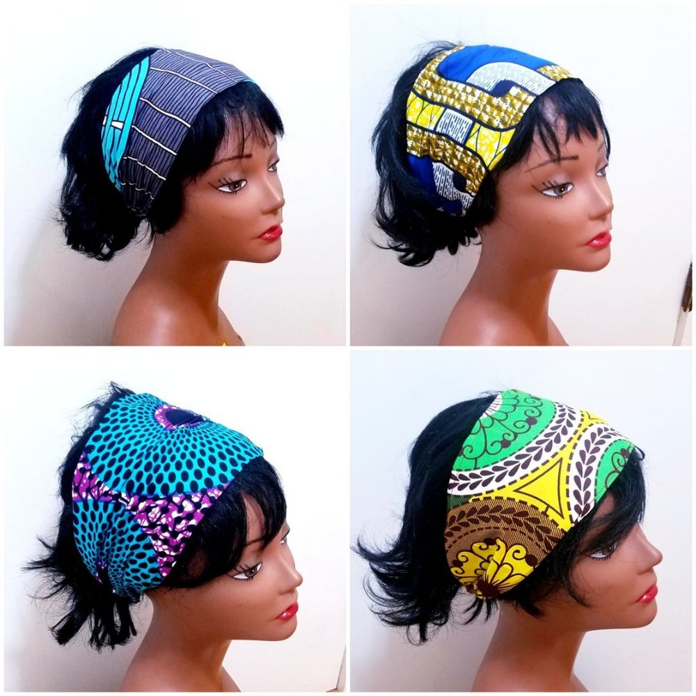 5 Assorted African Print Ankara Kente Print Hair Band Headbad